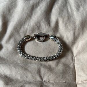 Anne Klein Elegant Silver Rhinestone Bracelet